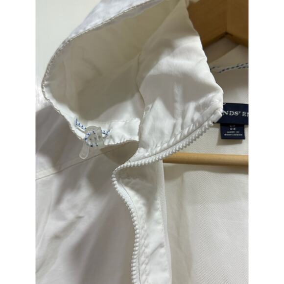 Land's End Rain Jacket Windbreaker White Size S 6-8 - Picture 3 of 14
